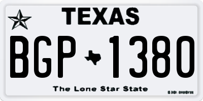 TX license plate BGP1380