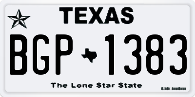 TX license plate BGP1383