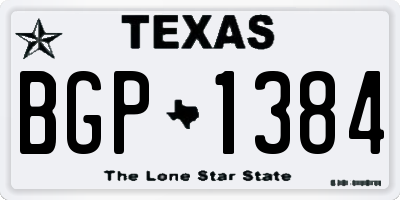 TX license plate BGP1384