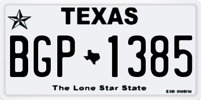 TX license plate BGP1385