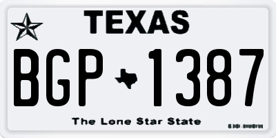 TX license plate BGP1387