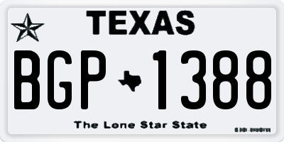 TX license plate BGP1388