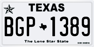 TX license plate BGP1389