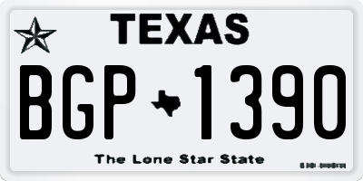 TX license plate BGP1390