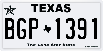 TX license plate BGP1391