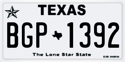 TX license plate BGP1392