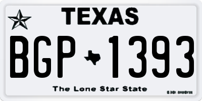 TX license plate BGP1393