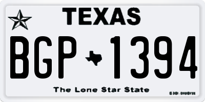 TX license plate BGP1394