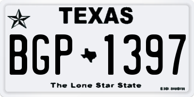TX license plate BGP1397