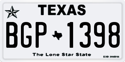 TX license plate BGP1398