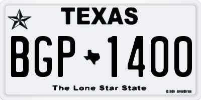TX license plate BGP1400