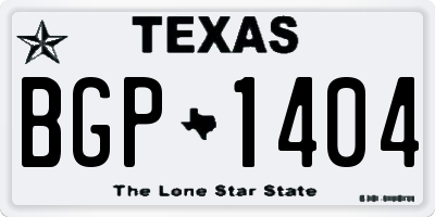 TX license plate BGP1404