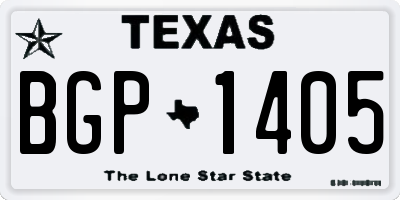TX license plate BGP1405