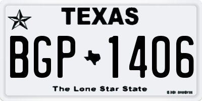 TX license plate BGP1406