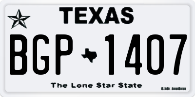 TX license plate BGP1407