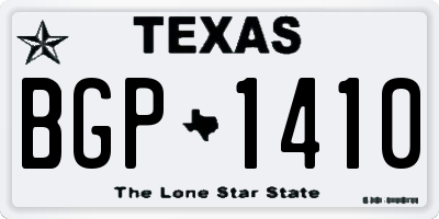 TX license plate BGP1410