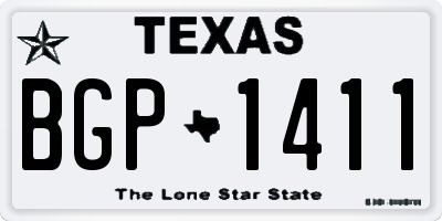 TX license plate BGP1411