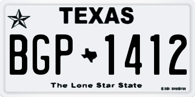 TX license plate BGP1412