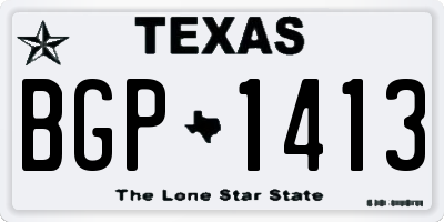 TX license plate BGP1413