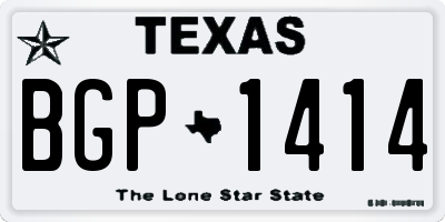 TX license plate BGP1414