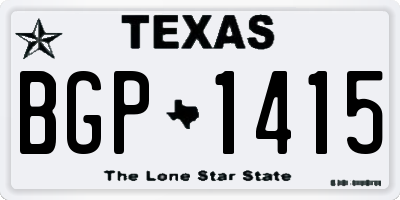 TX license plate BGP1415