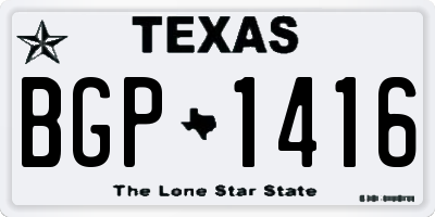 TX license plate BGP1416