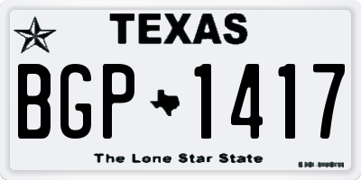 TX license plate BGP1417