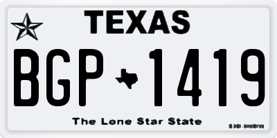 TX license plate BGP1419