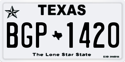 TX license plate BGP1420