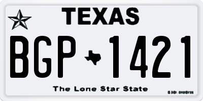 TX license plate BGP1421