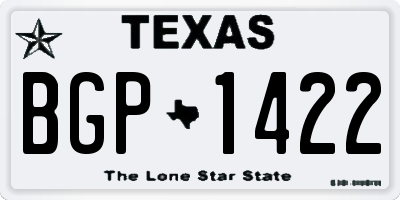 TX license plate BGP1422