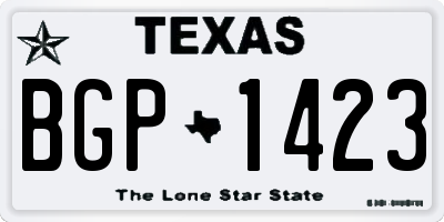 TX license plate BGP1423