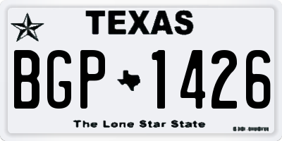 TX license plate BGP1426