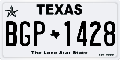 TX license plate BGP1428