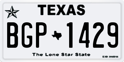 TX license plate BGP1429
