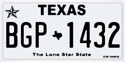 TX license plate BGP1432