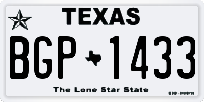 TX license plate BGP1433