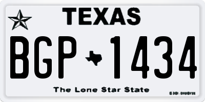 TX license plate BGP1434