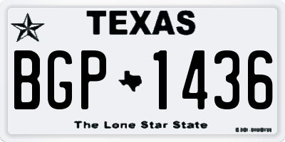 TX license plate BGP1436