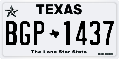 TX license plate BGP1437