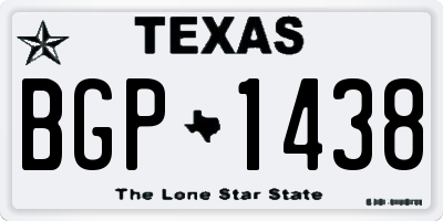 TX license plate BGP1438