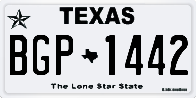 TX license plate BGP1442