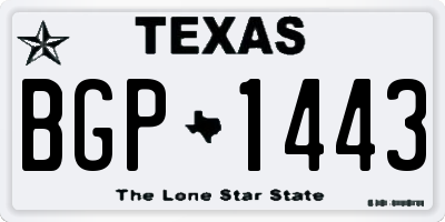 TX license plate BGP1443