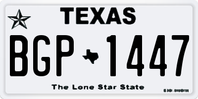 TX license plate BGP1447
