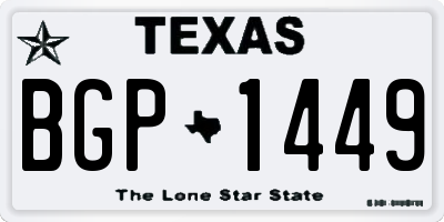 TX license plate BGP1449