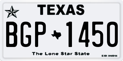 TX license plate BGP1450