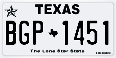 TX license plate BGP1451