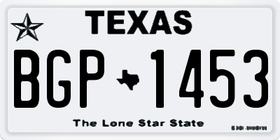 TX license plate BGP1453