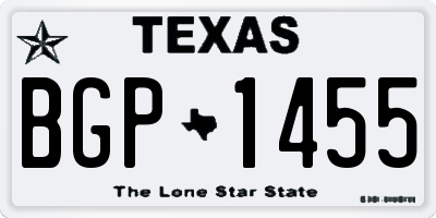 TX license plate BGP1455