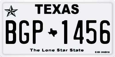 TX license plate BGP1456